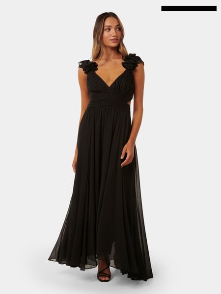 Forever New Black Selena Petite Ruffle Maxi Dress (AA4919) | € 77