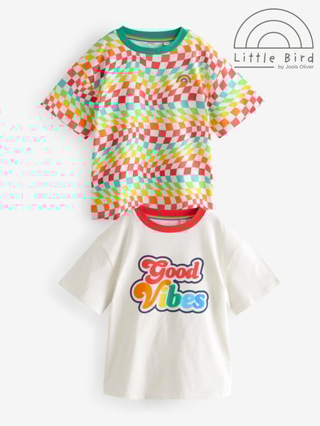 Little Bird by Jools Oliver Red/Blue Short Sleeve 100% Cotton T-Shirts 2 Pack (AA5019) | € 31 - € 44