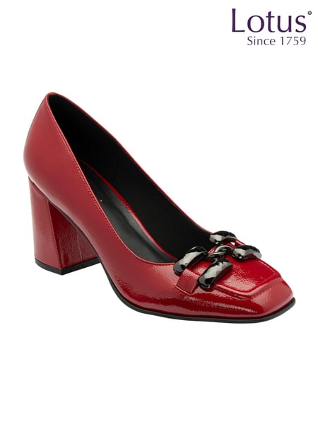 Lotus Red Block Heel Court Shoes (AA6048) | € 86