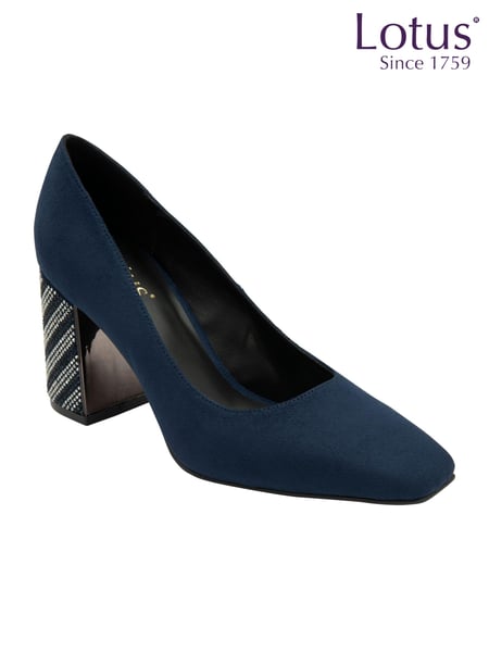Lotus Blue Block Heel Court Shoes (AA6053) | € 101