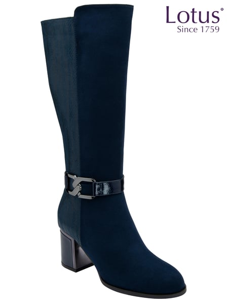 Lotus Blue Heeled Knee High Boots (AA6057) | € 81