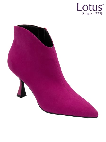 Lotus Pink Kitten Heel Zip Up Ankle Boots (AA6062) | € 117