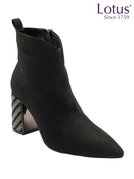 Lotus Black Pointed Toe Ankle Boots (AA6119) | € 125