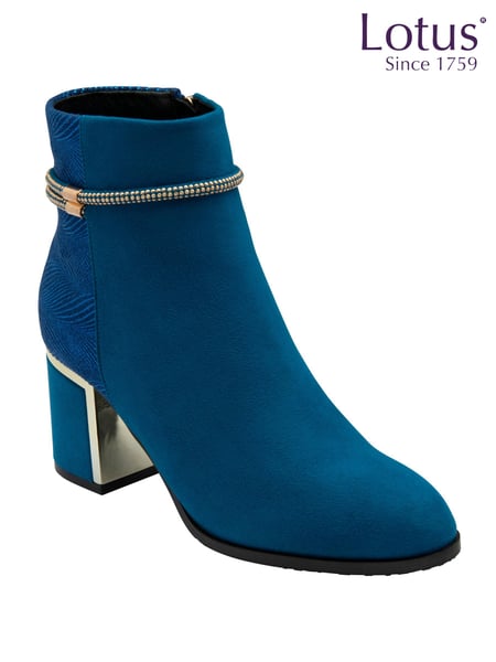 Lotus Blue Heeled Ankle Boots (AA6156) | € 101
