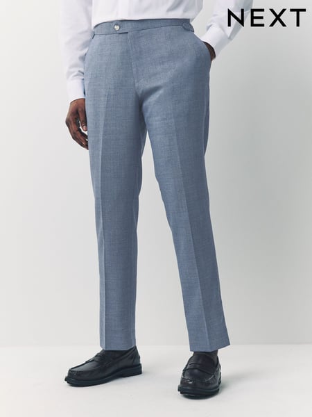 Blue Tailored Fit Texture Suit Trousers (AA6529) | € 88