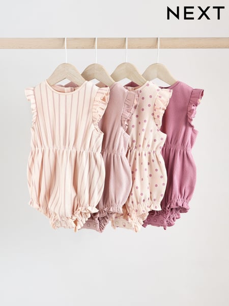Pink Baby Printed Rompers 4 Pack (AA6648) | € 31 - € 37