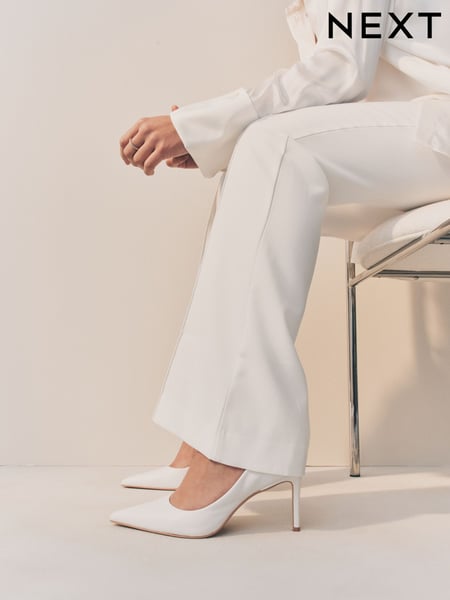White Standard/Wide Fit Forever Comfort® Leather Mid Court Shoes (AA6900) | € 67