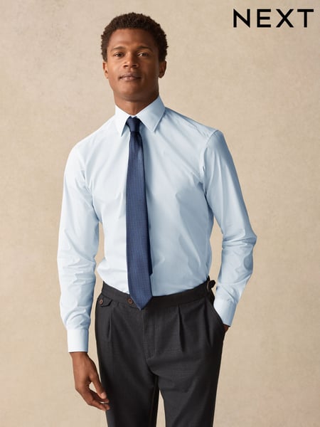Blue Print/Blue Tie Slim Fit Shirt And Tie Set (AA7100) | € 57