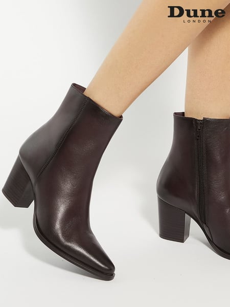 Dune London Tan Brown Paxten Smart Western Ankle Boots (AA7339) | € 248