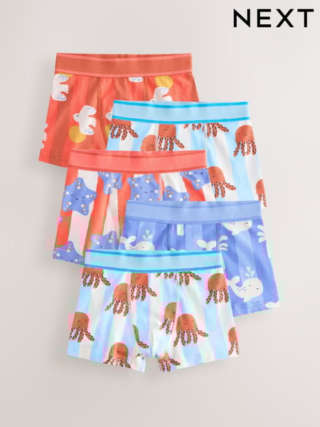 Multi Stripe Sea Print Boxers 5 Pack (1.5-16yrs) (AA7495) | € 20 - € 23