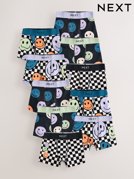 Happy Face Check Trunks 10 Pack (1.5-16yrs) (AA7501) | € 38 - € 45