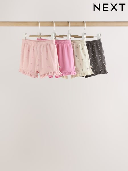 Pink Frill Hem Baby Shorts 4 Pack (AA7617) | € 24 - € 27