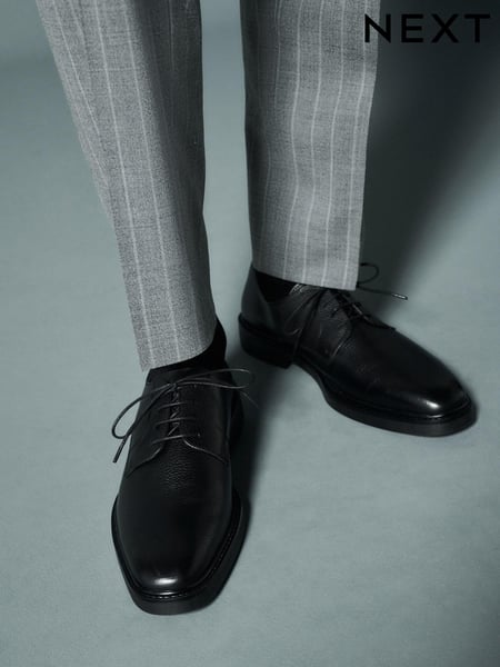Black Tumbled Leather Formal Shoes (AA7978) | € 82