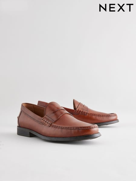Tan Brown Standard Fit Penny Loafers (AA7997) | € 75