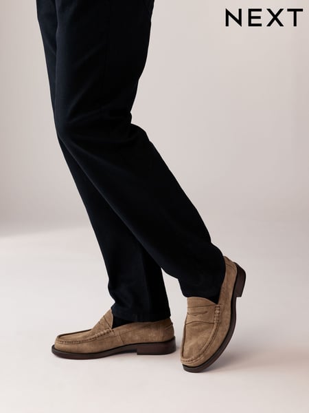 Stone - Standard-Fit - Suede Penny Loafers (AA8120) | 75 €