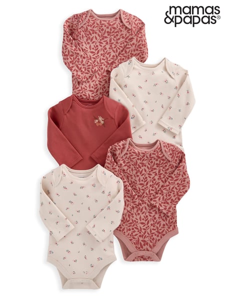 Mamas & Papas Pink 100% Cotton Cherries Bodysuits 5 Pack (AA9456) | € 21