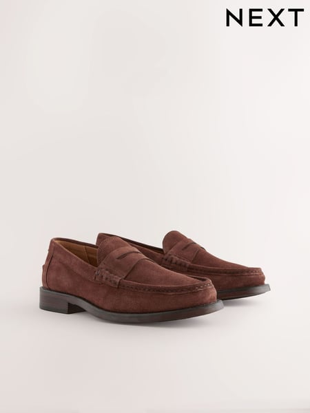 Rust Brown Standard Fit Suede Penny Loafers (AA9488) | € 75
