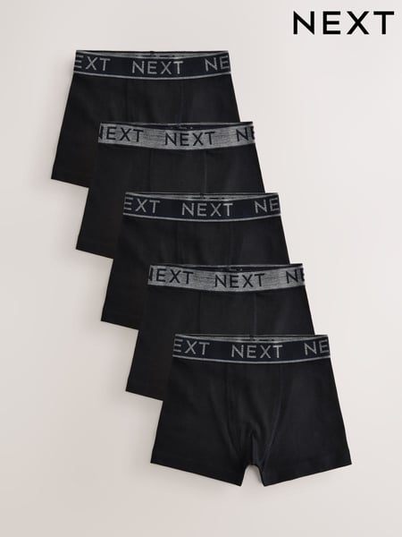 Black with Grey Waistband Trunks 5 Pack (1.5-16yrs) (AA9664) | € 20 - € 27