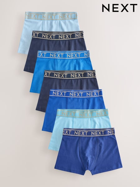 Blue with Gold Waistband Trunks 7 Pack (2-16yrs) (AA9666) | € 27 - € 34