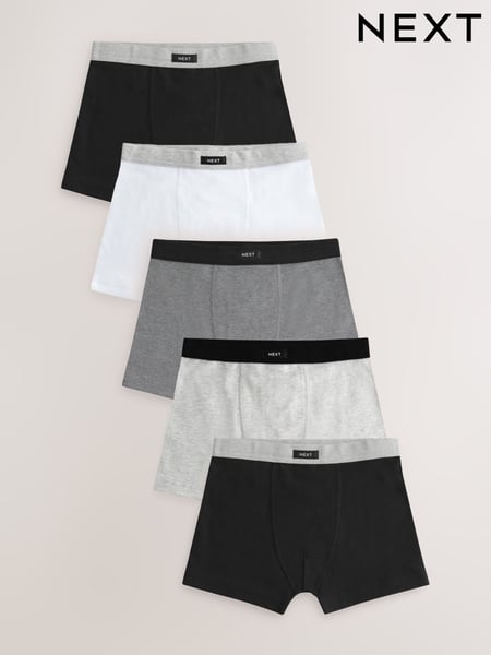 Grey Soft Waistband Trunks 5 Pack (2-16yrs) (AA9670) | € 20 - € 27