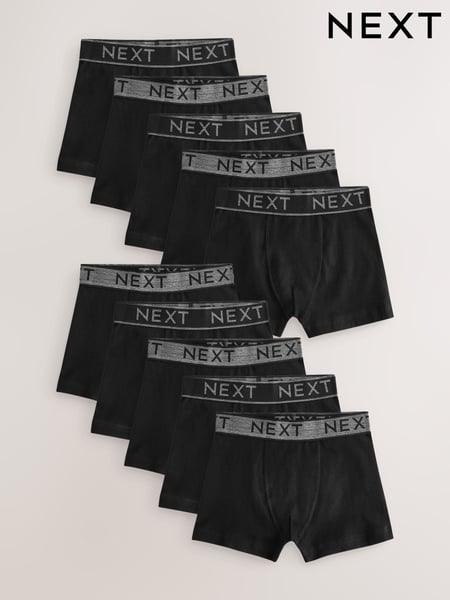 Black with Grey Waistband Trunks 10 Pack (1.5-16yrs) (AA9673) | € 38 - € 45