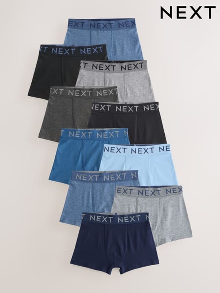 Blue/Grey Trunks 10 Pack (1.5-16yrs) (AA9674) | € 38 - € 45