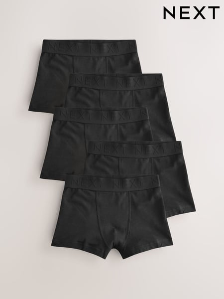 Black With Black Waistband Trunks 5 Pack (1.5-16yrs) (AA9675) | € 20 - € 27
