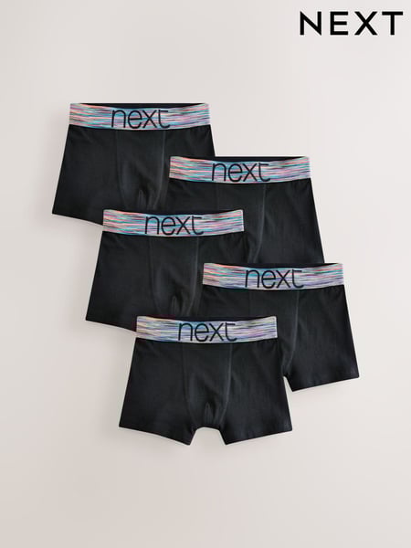 Black with Wizzy Waistband Trunks 5 Pack (1.5-16yrs) (AA9678) | € 20 - € 27