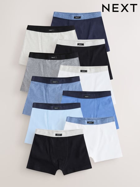 Blue/Grey Soft Waistband Trunks 10 Pack (2-16yrs) (AA9680) | € 38 - € 45
