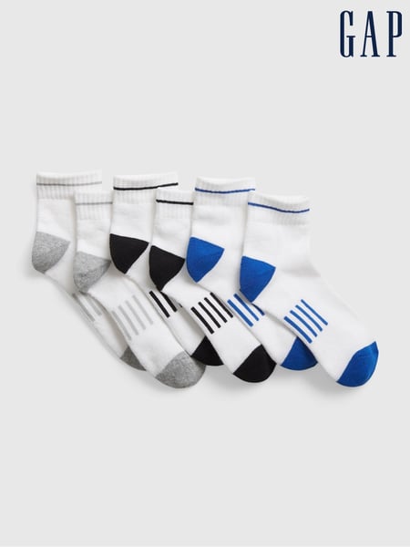 Gap White Kids 3 Pack Quarter Crew Ankle Socks (AB1172) | € 12