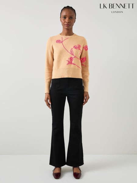 LK Bennett Brown Henrietta Flower Detail Jumper (AB1609) | € 139