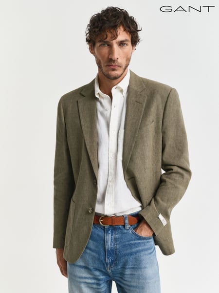 GANT Green Slim Fit Linen Suit Jacket (AB1634) | € 624