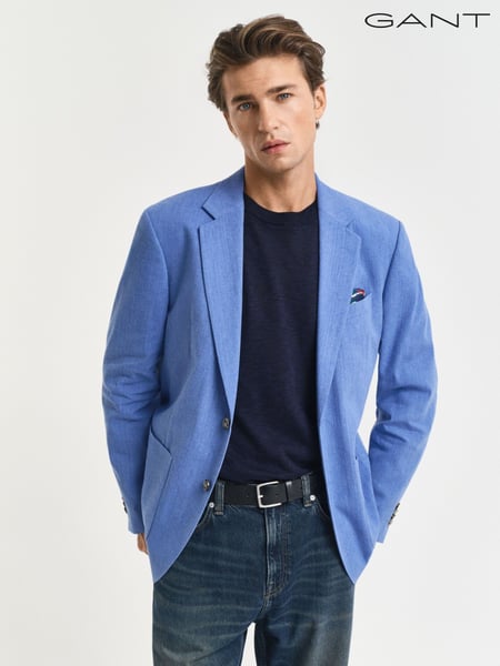 GANT Blue Slim Fit Linen Suit Jacket (AB1635) | € 624