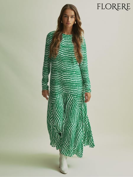 Florere Green Asymmetric Midi Dress (AB2033) | € 387
