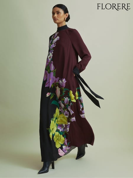Florere Tie Cuff Maxi Column Dress (AB2058) | € 418