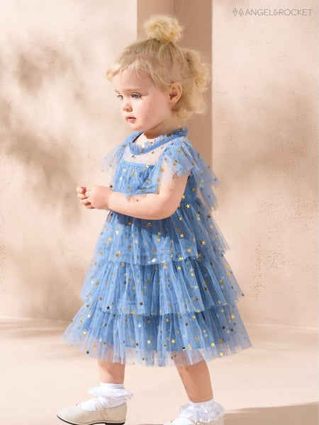 Angel & Rocket Blue Sienna Star Mesh Dress (AB2722) | € 33 - € 34