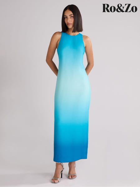 Ro&Zo Aqua Blue Camilla Rose Print Racer Dress (AB3427) | € 116
