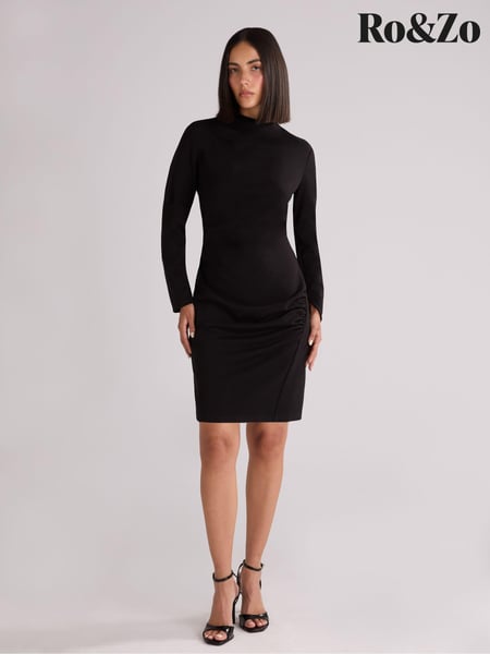Ro&Zo Black Ponte Crew Neck Mini Dress (AB3464) | € 61