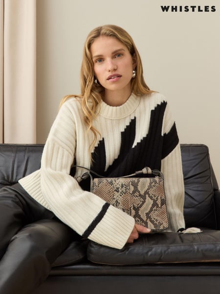 Whistles White Graphic Intarsia Wool Knit Jumper (AB3857) | € 108
