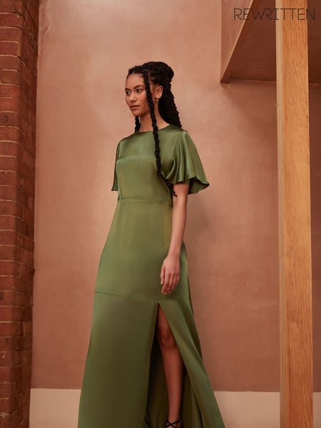 Rewritten Green Sienna Bridesmaid Dress With Angel Sleeve (AB4025) | € 117