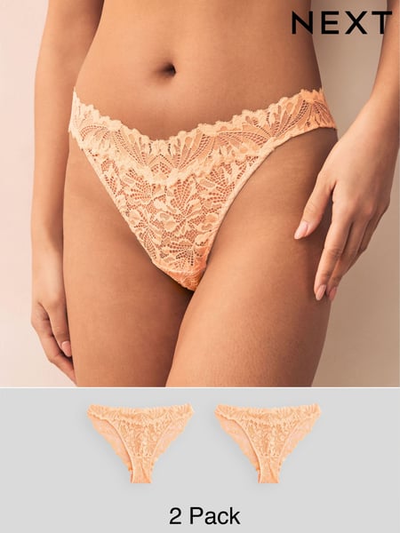 Orange Tanga Ultimate Comfort Lace Knickers 2 Pack (AB4475) | € 19
