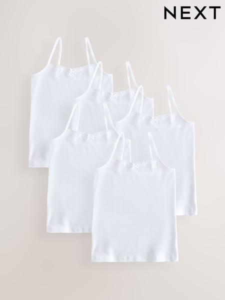White 5 Pack Elastic Strappy Cami Vests (1.5-16yrs) (AB4628) | € 14 - € 20