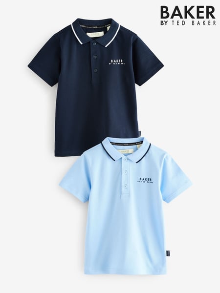 Baker by Ted Baker Blue/Navy Polo Shirts 2 Pack (AB4674) | € 44 - € 53
