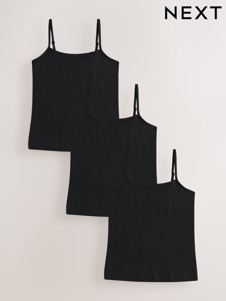 Black Strappy Cami Vests 3 Pack (1.5-16yrs) (AB5050) | € 13 - € 18