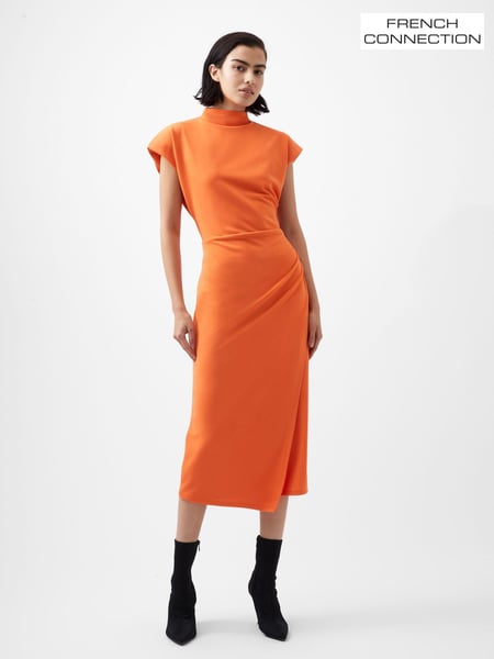 French Connection Orange Zion Textured Jersey Dress (AB5304) | € 113