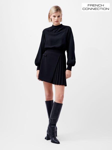 French Connection Black Pleated Harrie Suiting Skirt (AB5359) | € 49