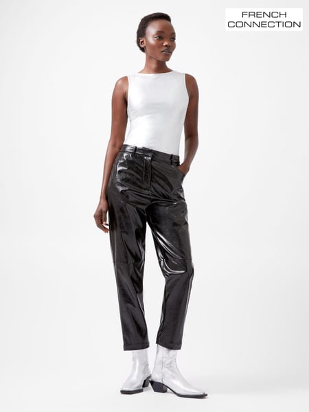French Connection Black PU Emmett Tapered Trousers (AB5363) | € 113