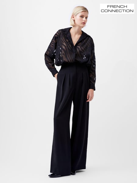 French Connection Black Wide Leg Harrie Suiting Trousers (AB5389) | € 52
