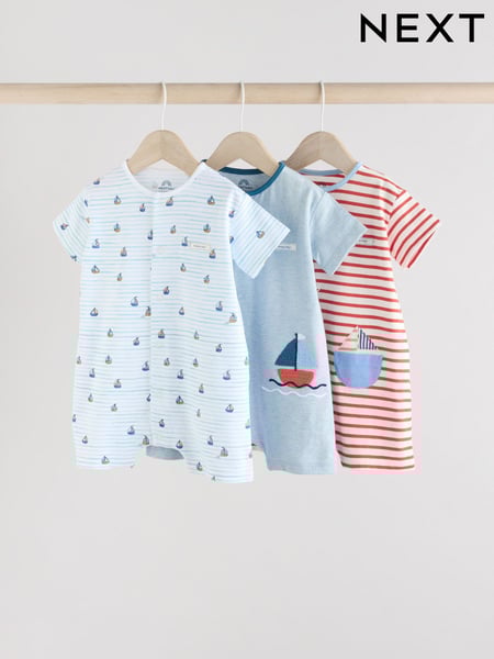 Blue Baby 100% Cotton Rompers 3 Pack (AB5600) | € 27 - € 33