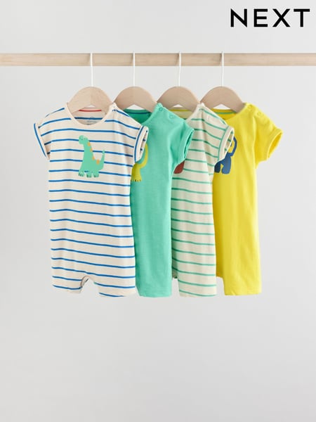 Blue/Green 100% Cotton Baby Rompers 4 Pack (AB5603) | € 30 - € 35
